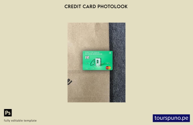listo para imprimir plantilla frontal de aspecto fotográfico de Mastercard d 144
